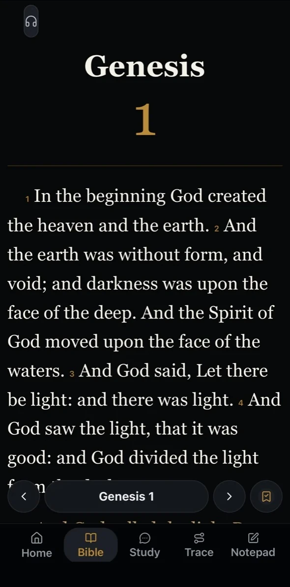 Traverse Bible open to Genesis 1